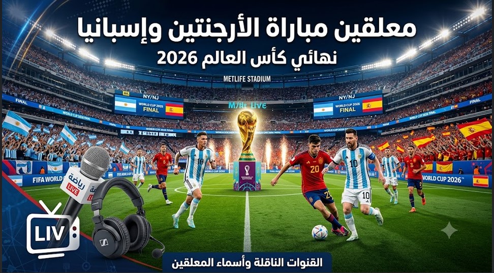 معلقو مباراة الأرجنتين وإسبانيا في نهائي كأس العالم 2026.. قائمة القنوات الناقلة