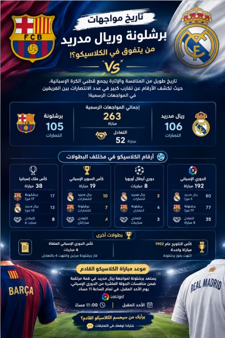 تاريخ مواجهات برشلونة وريال مدريد